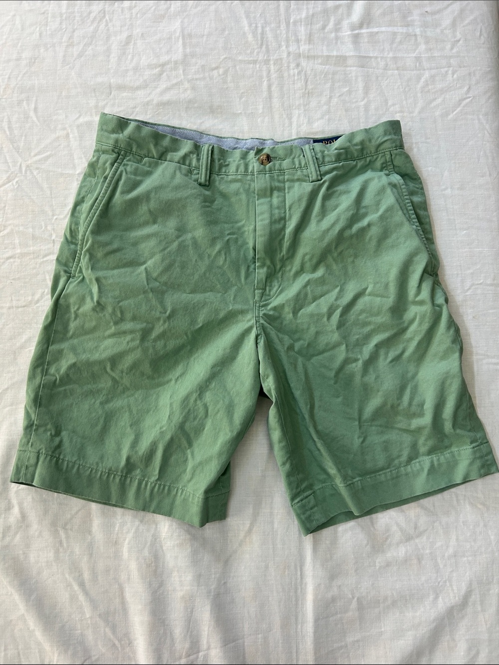 Polo by Ralph Lauren Light Green Flat-Front Chino Shorts